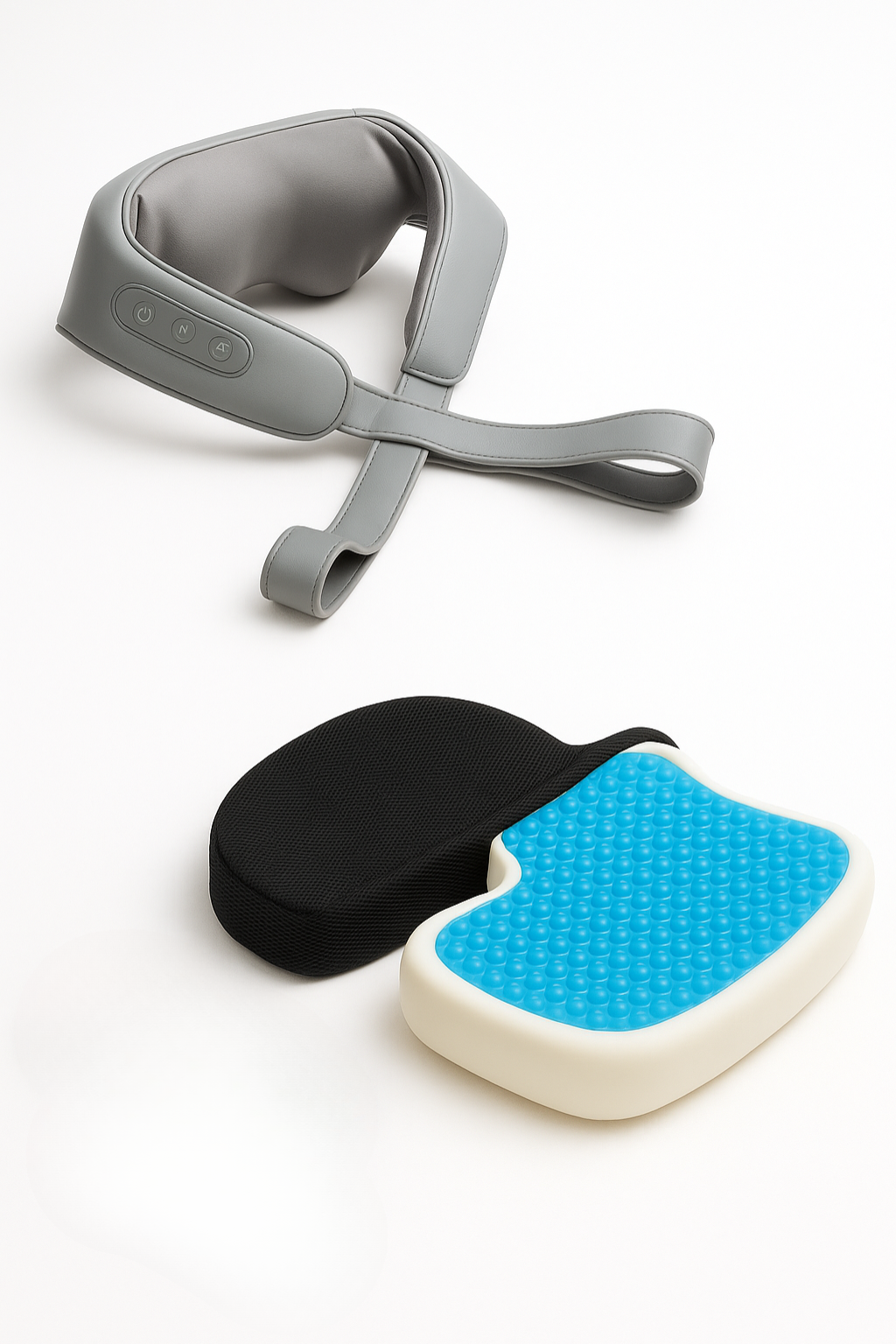 KIT Massageador Elétrico de Cervical + Almofada De Gel Para Quadril